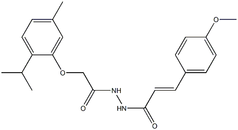 2-(2-isopropyl-5-methylphenoxy)-N'-[(E)-3-(4-methoxyphenyl)-2-propenoyl]acetohydrazide 结构式