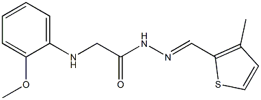 2-(2-methoxyanilino)-N'-[(E)-(3-methyl-2-thienyl)methylidene]acetohydrazide 结构式