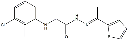 2-(3-chloro-2-methylanilino)-N'-[(E)-1-(2-thienyl)ethylidene]acetohydrazide 结构式