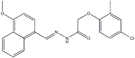 2-(4-chloro-2-methylphenoxy)-N'-[(E)-(4-methoxy-1-naphthyl)methylidene]acetohydrazide 结构式