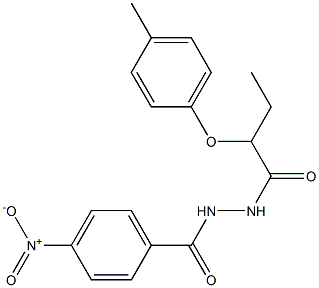 2-(4-methylphenoxy)-N'-(4-nitrobenzoyl)butanohydrazide 结构式
