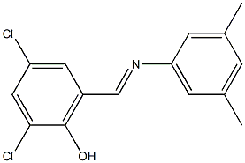 2,4-dichloro-6-{[(3,5-dimethylphenyl)imino]methyl}phenol 结构式
