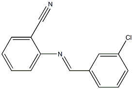 2-{[(E)-(3-chlorophenyl)methylidene]amino}benzonitrile 结构式
