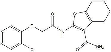 2-{[2-(2-chlorophenoxy)acetyl]amino}-4,5,6,7-tetrahydro-1-benzothiophene-3-carboxamide 结构式