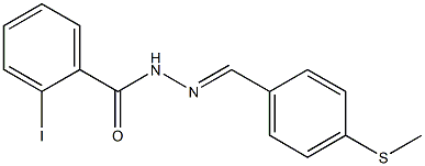 2-iodo-N'-{(E)-[4-(methylsulfanyl)phenyl]methylidene}benzohydrazide 结构式