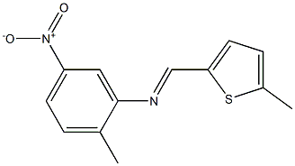 N-(2-methyl-5-nitrophenyl)-N-[(E)-(5-methyl-2-thienyl)methylidene]amine 结构式