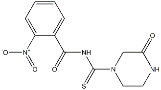 2-nitro-N-[(3-oxo-1-piperazinyl)carbothioyl]benzamide 结构式