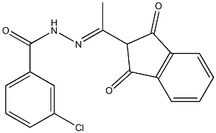 3-chloro-N'-[(E)-1-(1,3-dioxo-2,3-dihydro-1H-inden-2-yl)ethylidene]benzohydrazide 结构式