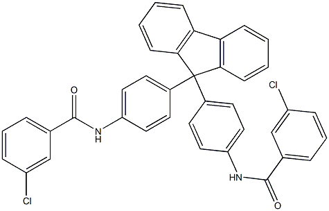 3-chloro-N-[4-(9-{4-[(3-chlorobenzoyl)amino]phenyl}-9H-fluoren-9-yl)phenyl]benzamide 结构式