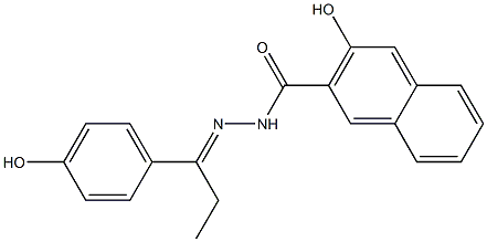 3-hydroxy-N'-[(E)-1-(4-hydroxyphenyl)propylidene]-2-naphthohydrazide 结构式