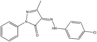 3-methyl-1-phenyl-1H-pyrazole-4,5-dione 4-[N-(4-chlorophenyl)hydrazone] 结构式