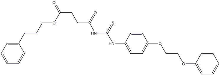 3-phenylpropyl 4-oxo-4-({[4-(2-phenoxyethoxy)anilino]carbothioyl}amino)butanoate 结构式