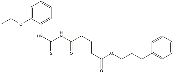 3-phenylpropyl 5-{[(2-ethoxyanilino)carbothioyl]amino}-5-oxopentanoate 结构式