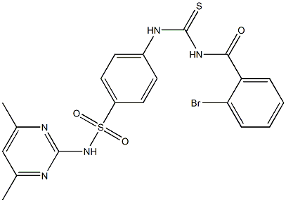 4-({[(2-bromobenzoyl)amino]carbothioyl}amino)-N-(4,6-dimethyl-2-pyrimidinyl)benzenesulfonamide 结构式