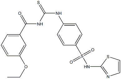 4-({[(3-ethoxybenzoyl)amino]carbothioyl}amino)-N-(1,3-thiazol-2-yl)benzenesulfonamide 结构式