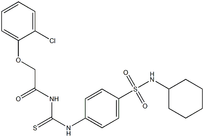 4-[({[2-(2-chlorophenoxy)acetyl]amino}carbothioyl)amino]-N-cyclohexylbenzenesulfonamide 结构式