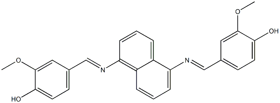 4-{[(5-{[(E)-(4-hydroxy-3-methoxyphenyl)methylidene]amino}-1-naphthyl)imino]methyl}-2-methoxyphenol 结构式