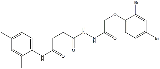 4-{2-[2-(2,4-dibromophenoxy)acetyl]hydrazino}-N-(2,4-dimethylphenyl)-4-oxobutanamide 结构式