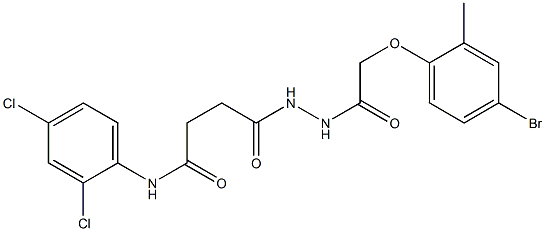 4-{2-[2-(4-bromo-2-methylphenoxy)acetyl]hydrazino}-N-(2,4-dichlorophenyl)-4-oxobutanamide 结构式