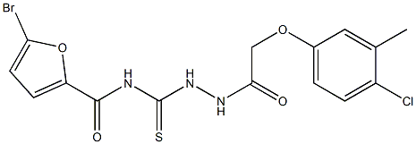 5-bromo-N-({2-[2-(4-chloro-3-methylphenoxy)acetyl]hydrazino}carbothioyl)-2-furamide 结构式