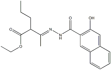 ethyl 2-{1-[(E)-2-(3-hydroxy-2-naphthoyl)hydrazono]ethyl}pentanoate 结构式