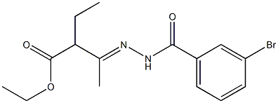 ethyl 3-[(E)-2-(3-bromobenzoyl)hydrazono]-2-ethylbutanoate 结构式