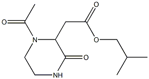 isobutyl 2-(1-acetyl-3-oxo-2-piperazinyl)acetate 结构式