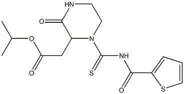 isopropyl 2-(3-oxo-1-{[(2-thienylcarbonyl)amino]carbothioyl}-2-piperazinyl)acetate 结构式