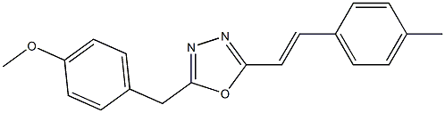 2-(4-methoxybenzyl)-5-[(E)-2-(4-methylphenyl)ethenyl]-1,3,4-oxadiazole 结构式