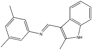 3,5-dimethyl-N-[(E)-(2-methyl-1H-indol-3-yl)methylidene]aniline 结构式