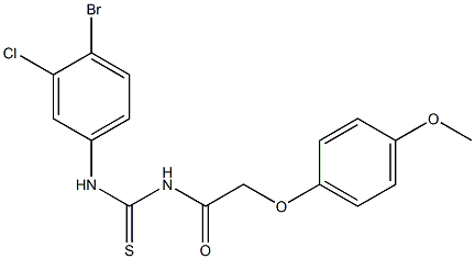 N-(4-bromo-3-chlorophenyl)-N'-[2-(4-methoxyphenoxy)acetyl]thiourea 结构式