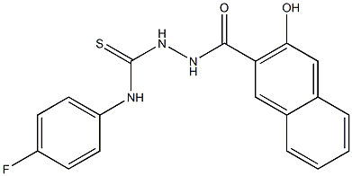 N-(4-fluorophenyl)-2-(3-hydroxy-2-naphthoyl)-1-hydrazinecarbothioamide 结构式