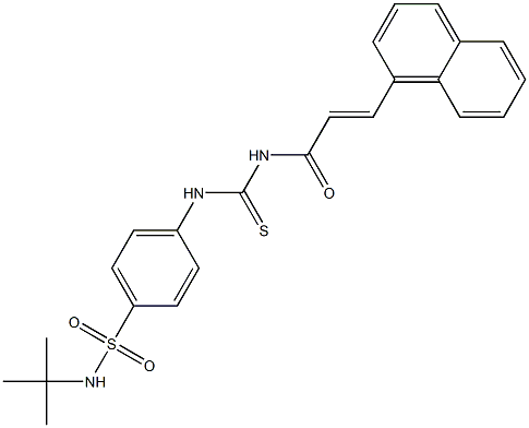 N-(tert-butyl)-4-[({[(E)-3-(1-naphthyl)-2-propenoyl]amino}carbothioyl)amino]benzenesulfonamide 结构式