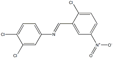 3,4-dichloro-N-[(E)-(2-chloro-5-nitrophenyl)methylidene]aniline 结构式