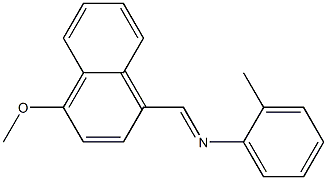 N-[(E)-(4-methoxy-1-naphthyl)methylidene]-N-(2-methylphenyl)amine 结构式