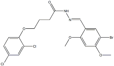 N'-[(E)-(5-bromo-2,4-dimethoxyphenyl)methylidene]-4-(2,4-dichlorophenoxy)butanohydrazide 结构式