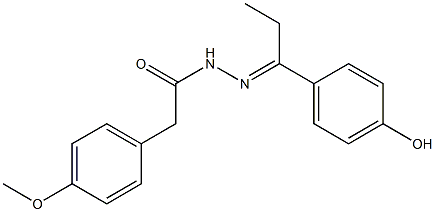 N'-[(E)-1-(4-hydroxyphenyl)propylidene]-2-(4-methoxyphenyl)acetohydrazide 结构式