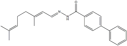 N'-[(E,2E)-3,7-dimethyl-2,6-octadienylidene][1,1'-biphenyl]-4-carbohydrazide 结构式