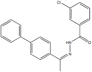 N'-[(Z)-1-[1,1'-biphenyl]-4-ylethylidene]-3-chlorobenzohydrazide 结构式