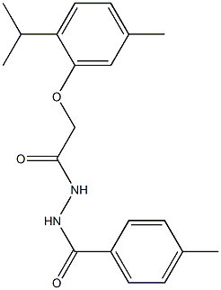 N'-[2-(2-isopropyl-5-methylphenoxy)acetyl]-4-methylbenzohydrazide 结构式