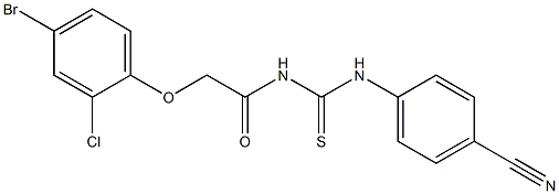 N-[2-(4-bromo-2-chlorophenoxy)acetyl]-N'-(4-cyanophenyl)thiourea 结构式