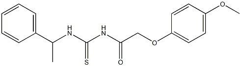 N-[2-(4-methoxyphenoxy)acetyl]-N'-(1-phenylethyl)thiourea 结构式