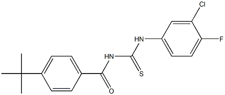 N-[4-(tert-butyl)benzoyl]-N'-(3-chloro-4-fluorophenyl)thiourea 结构式