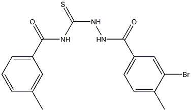 N-{[2-(3-bromo-4-methylbenzoyl)hydrazino]carbothioyl}-3-methylbenzamide 结构式