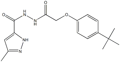 N'-{2-[4-(tert-butyl)phenoxy]acetyl}-3-methyl-1H-pyrazole-5-carbohydrazide 结构式