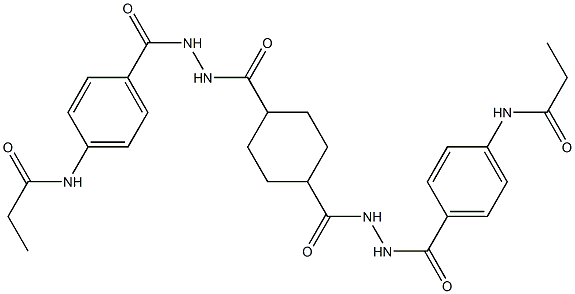 N-{4-[(2-{[4-({2-[4-(propionylamino)benzoyl]hydrazino}carbonyl)cyclohexyl]carbonyl}hydrazino)carbonyl]phenyl}propanamide 结构式