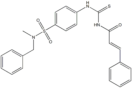 N-benzyl-N-methyl-4-[({[(E)-3-phenyl-2-propenoyl]amino}carbothioyl)amino]benzenesulfonamide 结构式