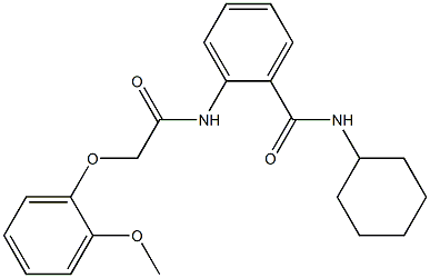 N-cyclohexyl-2-{[2-(2-methoxyphenoxy)acetyl]amino}benzamide 结构式