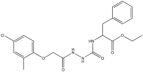 ethyl 2-[({2-[2-(4-chloro-2-methylphenoxy)acetyl]hydrazino}carbonyl)amino]-3-phenylpropanoate 结构式