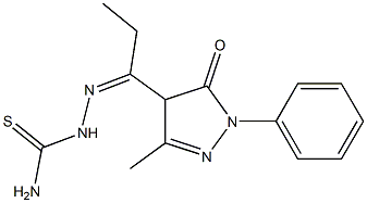 2-[(Z)-1-(3-methyl-5-oxo-1-phenyl-4,5-dihydro-1H-pyrazol-4-yl)propylidene]-1-hydrazinecarbothioamide 结构式